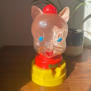 RARE 1960s Porky Pig Tarco Bankomatic Gumball Machine Piggy Bank Candy Dispenser